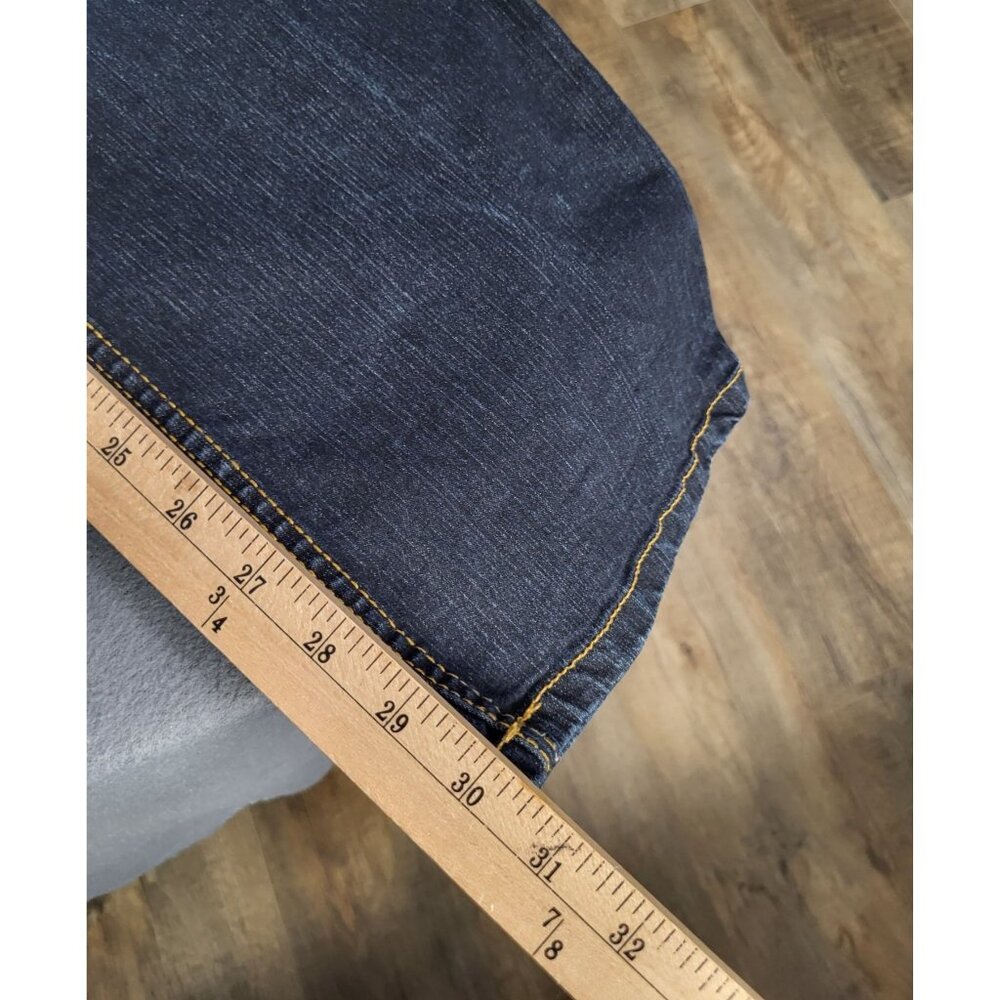 Southpole Womens Y2K Bootcut Jeans SZ 9 Blue Denim Gold Embroidered Rose Detail - Picture 11 of 12